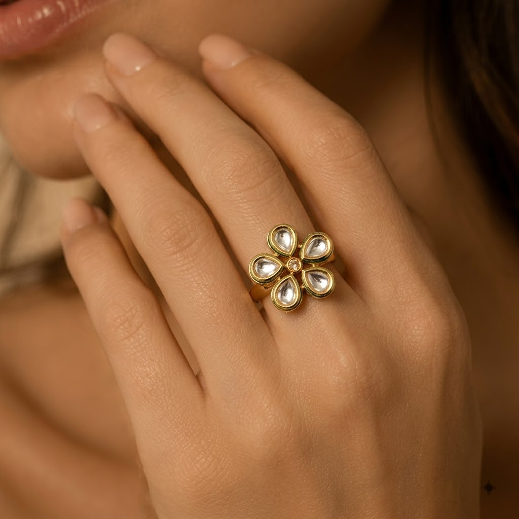 Teardrop Floral Cluster Ring