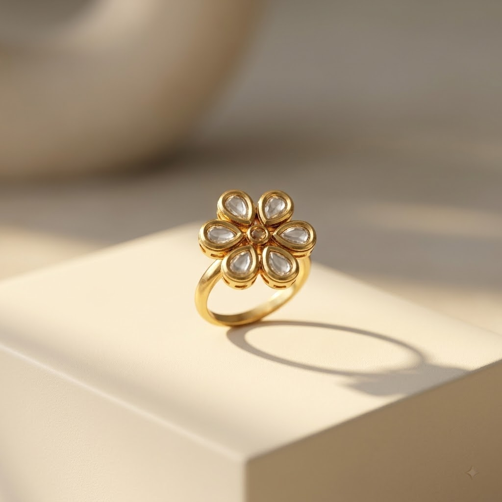 Teardrop Floral Cluster Ring