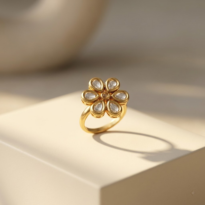 Teardrop Floral Cluster Ring