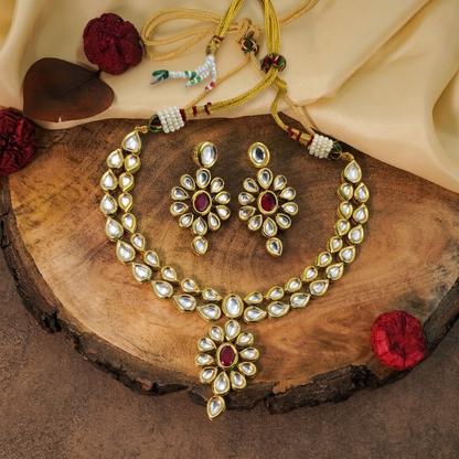 Floral Cluster Necklace Set