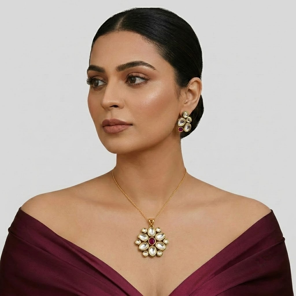 Floral Petal Halo Pendant