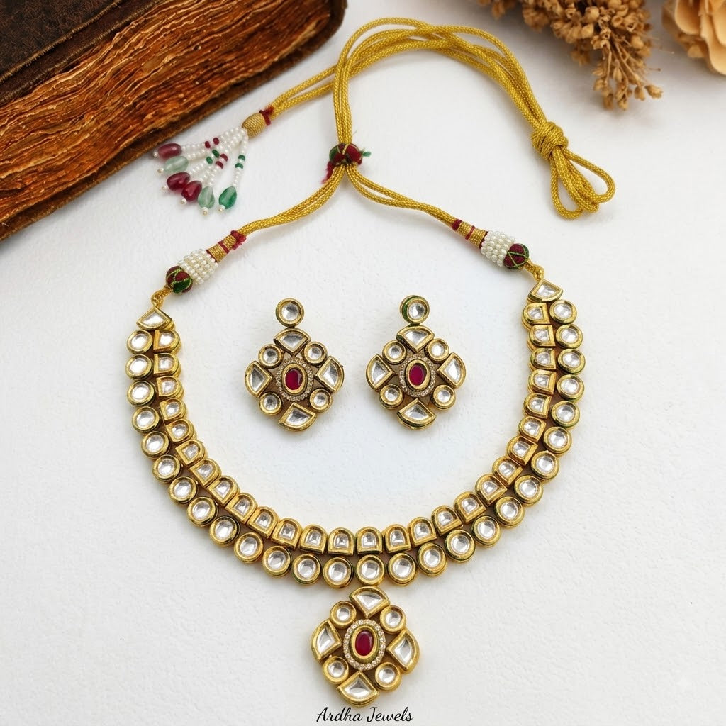 Red Stone Necklace Set