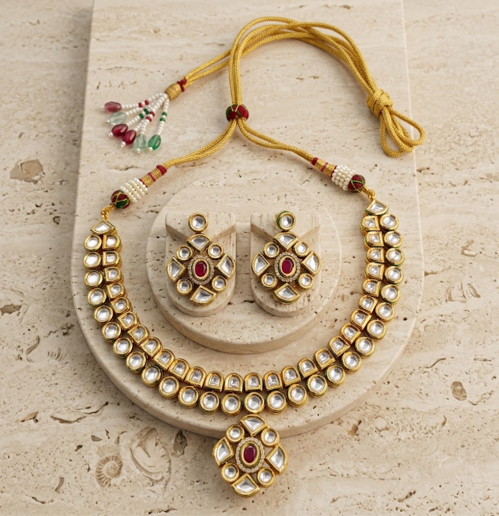 Red Stone Necklace Set