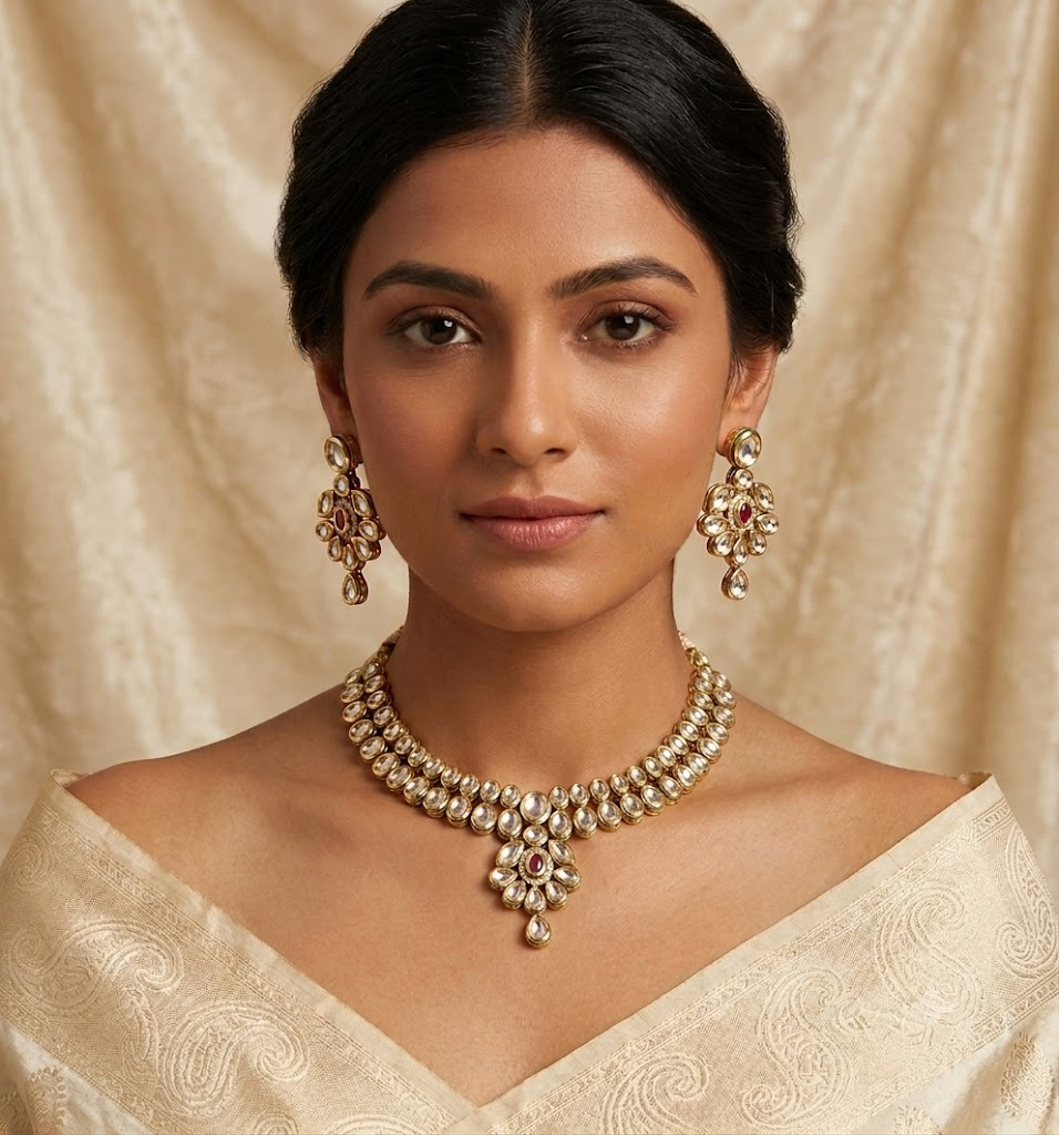Royal Heritage Kundan Necklace Set with Earrings