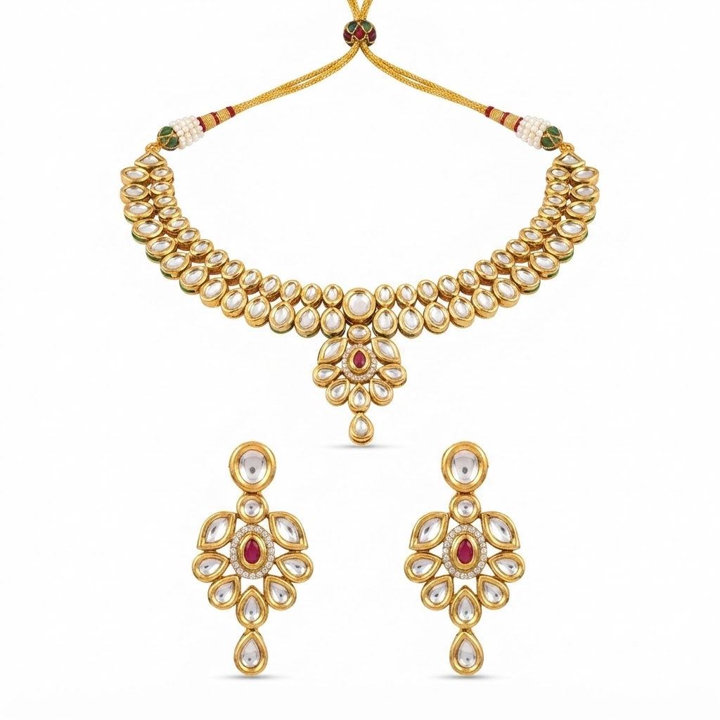 Royal Heritage Kundan Necklace Set with Earrings