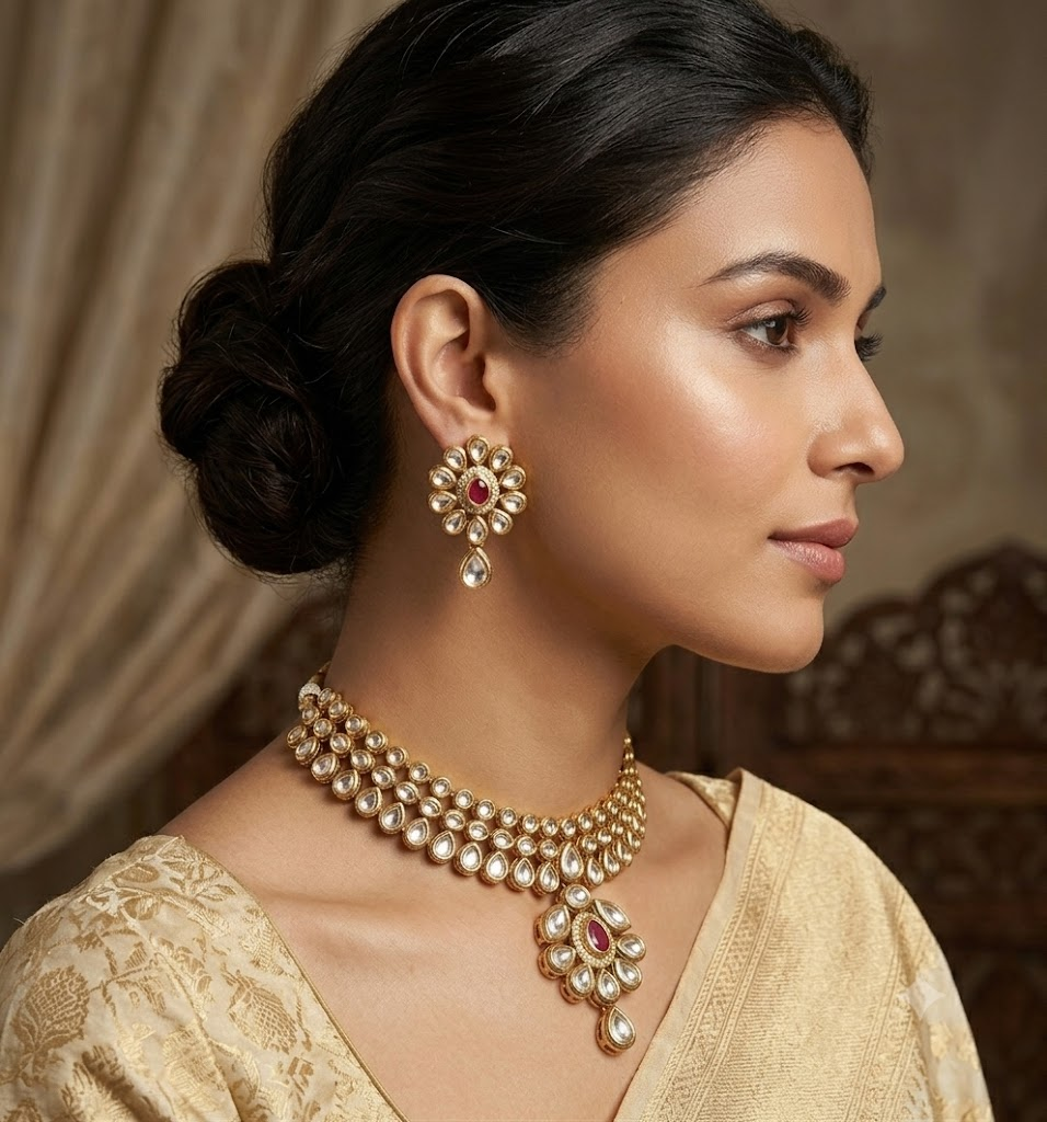 Royal Heritage Kundan Necklace Set with Earrings