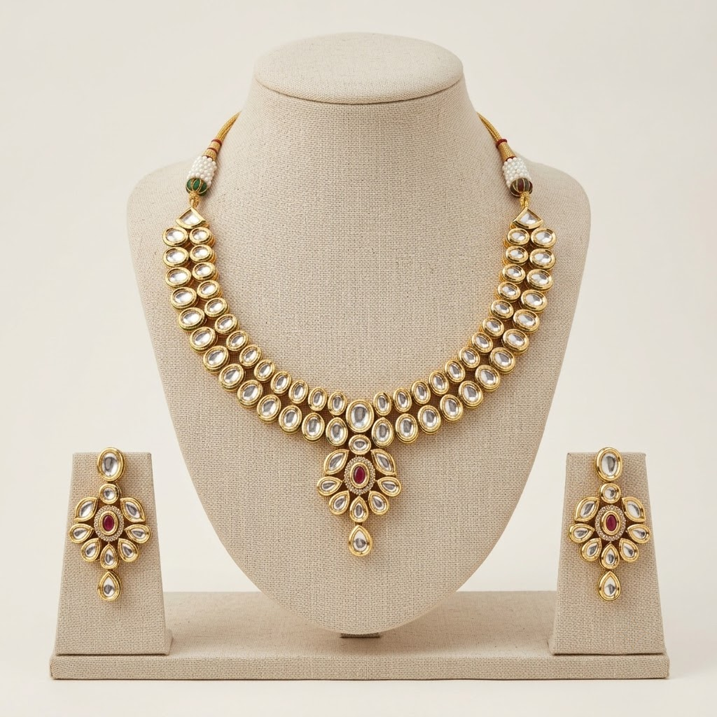 Royal Heritage Kundan Necklace Set with Earrings