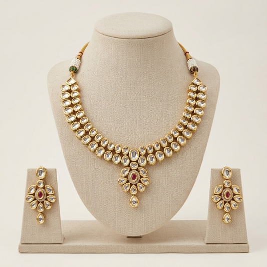 Royal Heritage Kundan Necklace Set with Earrings