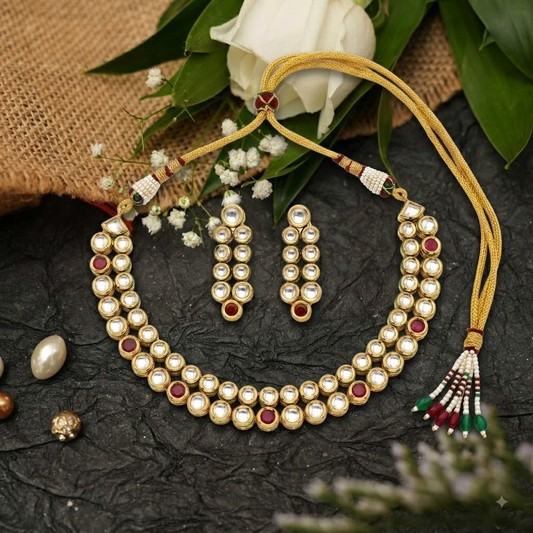 Round Polki Necklace Set