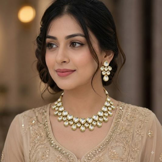 Teardrop Cluster Necklace Set