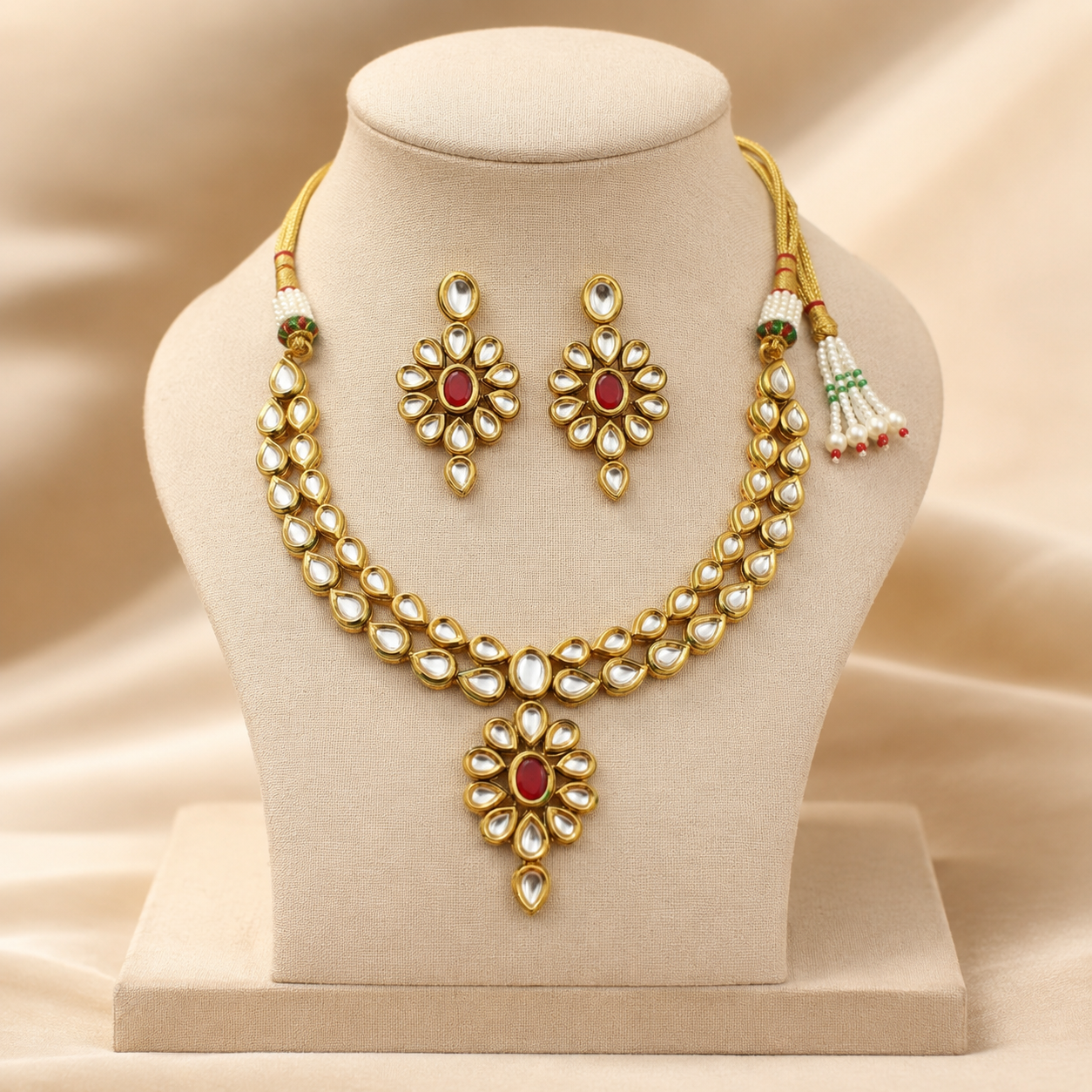 Floral Cluster Necklace Set