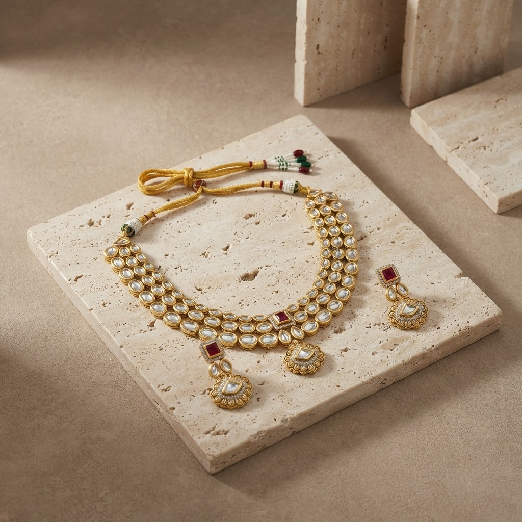 Ruby Kundan Heritage  Set
