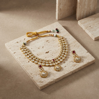 Ruby Kundan Heritage  Set